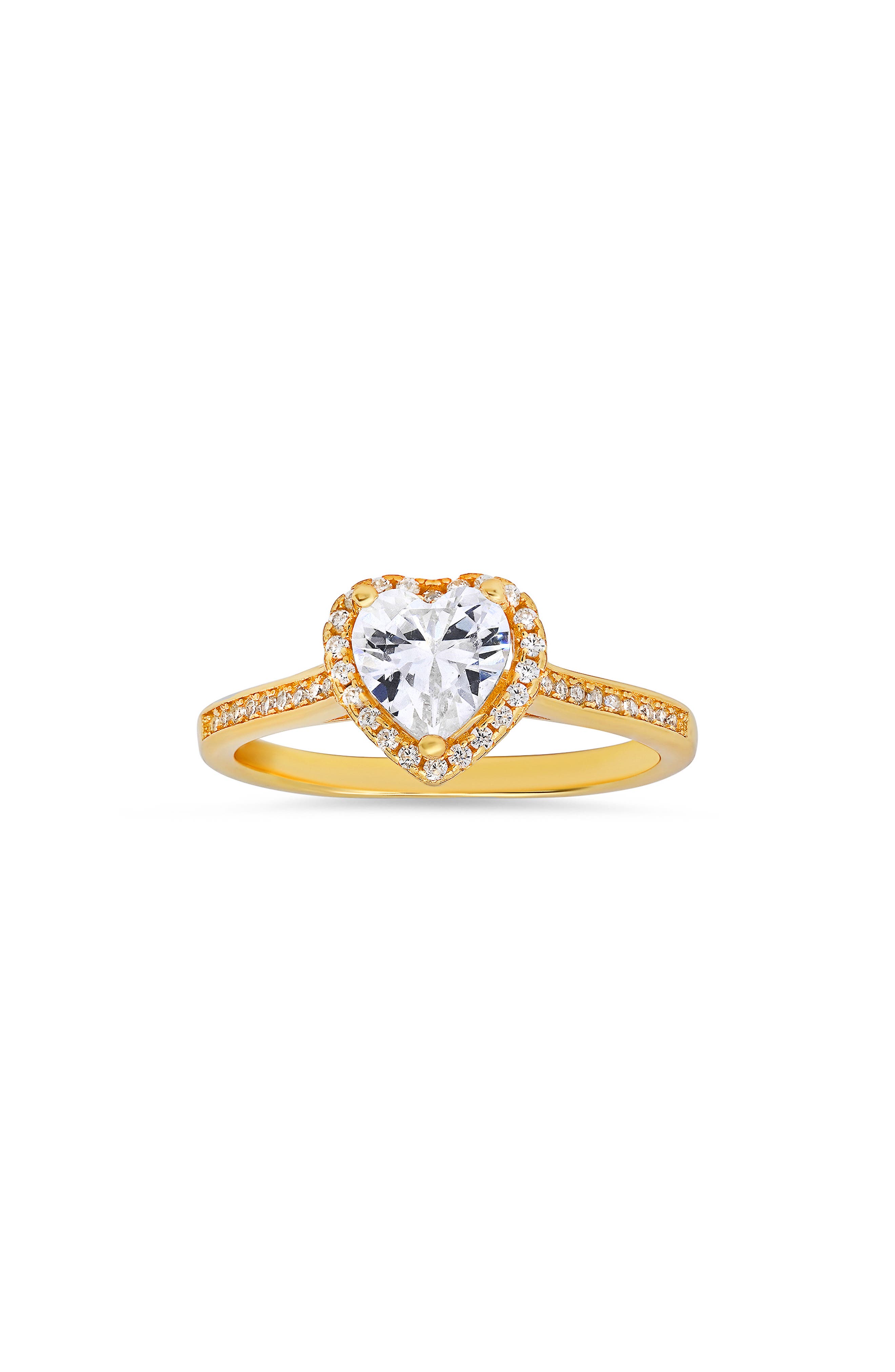 Sterling Silver Heart Cut Cubic Zirconia Ring