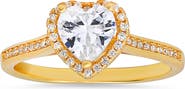 Queen Jewels Sterling Silver Heart Cut Cubic Zirconia Ring