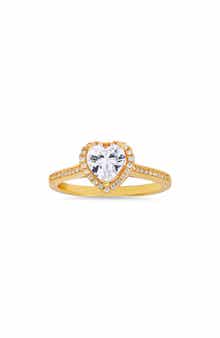 Sterling Silver Heart Cut Cubic Zirconia Ring