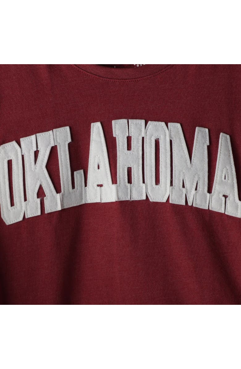 PRESSBOX Women's Pressbox Heathered Crimson Oklahoma Sooners Two-Hit Canyon Long Sleeve T-Shirt, Alternate, color, Crimson