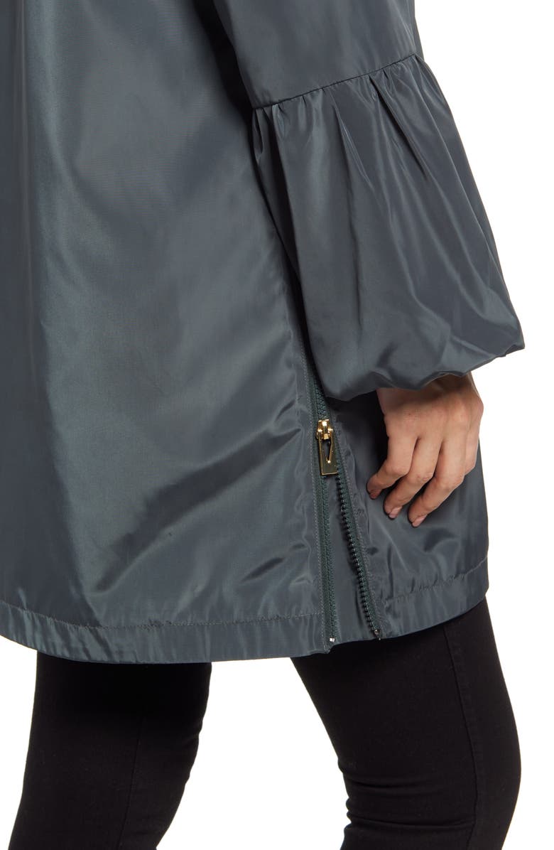 Via Spiga Balloon Sleeve Water Repellent Packable Rain Jacket, Alternate, color, 