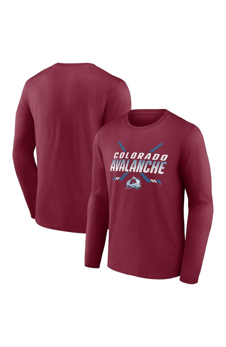 FANATICS Men's Fanatics Branded Burgundy Colorado Avalanche Covert Long Sleeve T-Shirt, Alternate, color, 