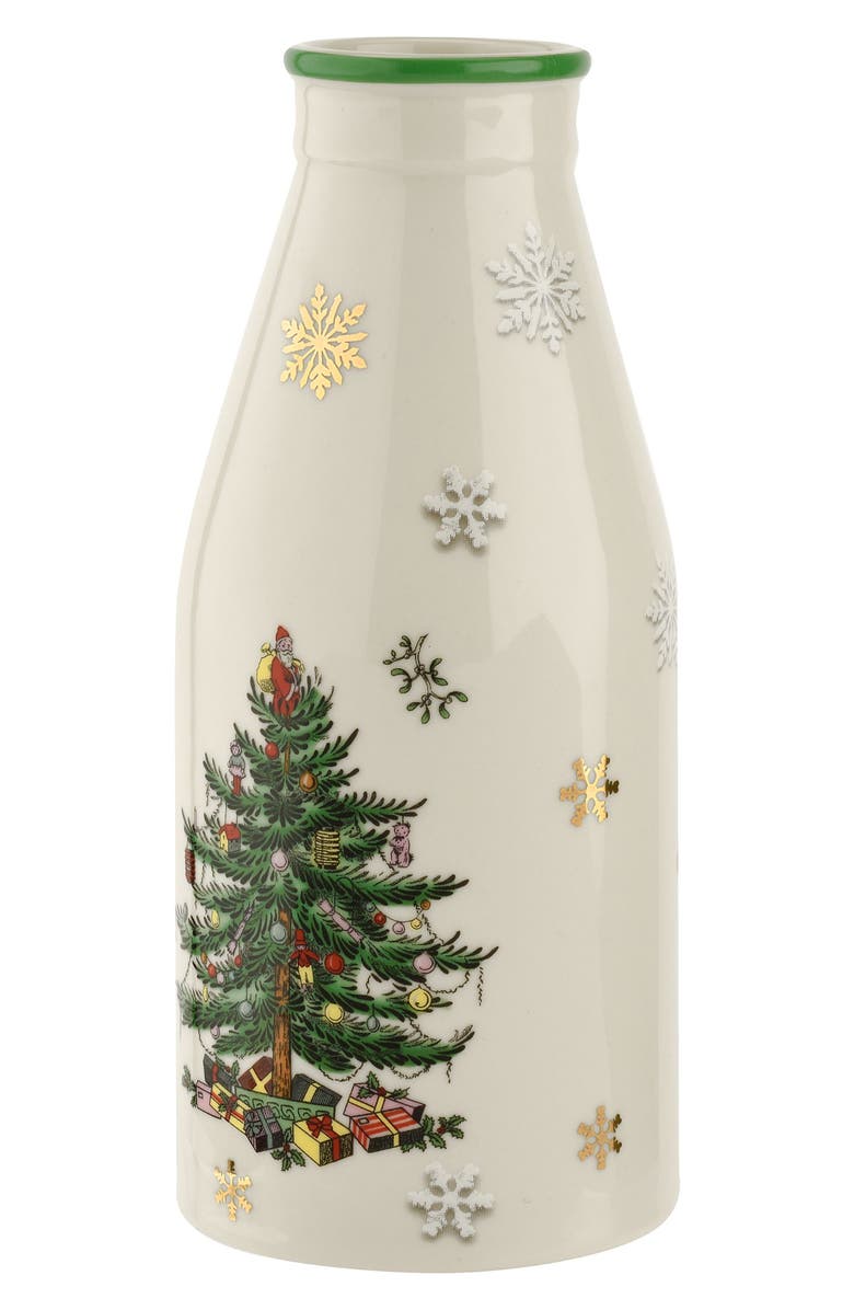 Spode Christmas Tree Plate & Milk Bottle Set, Alternate, color, Green