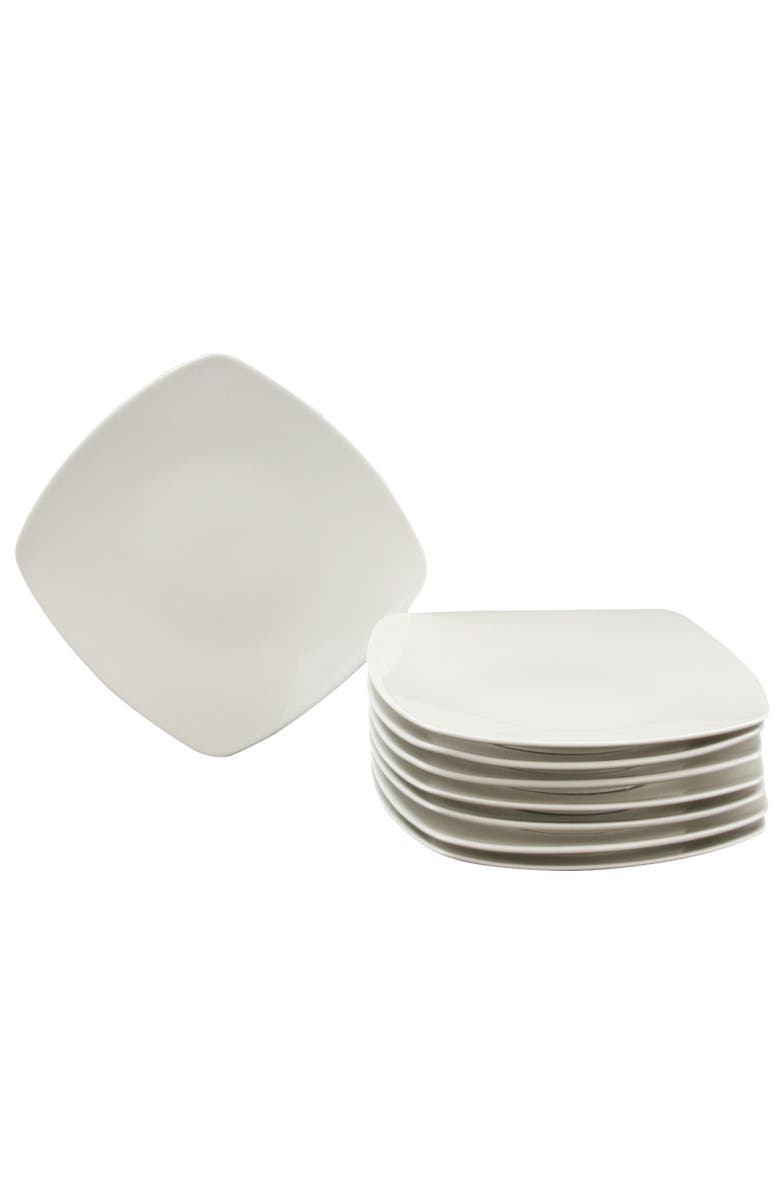 Gibson Simplicity Buffetware 8 Piece Dessert Plate, Alternate, color, White