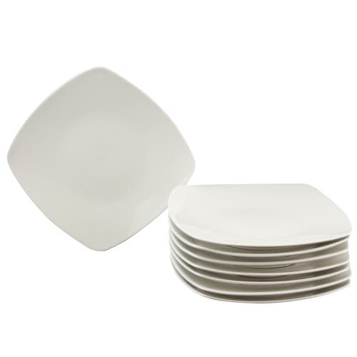 Gibson Simplicity Buffetware 8 Piece Dessert Plate In White