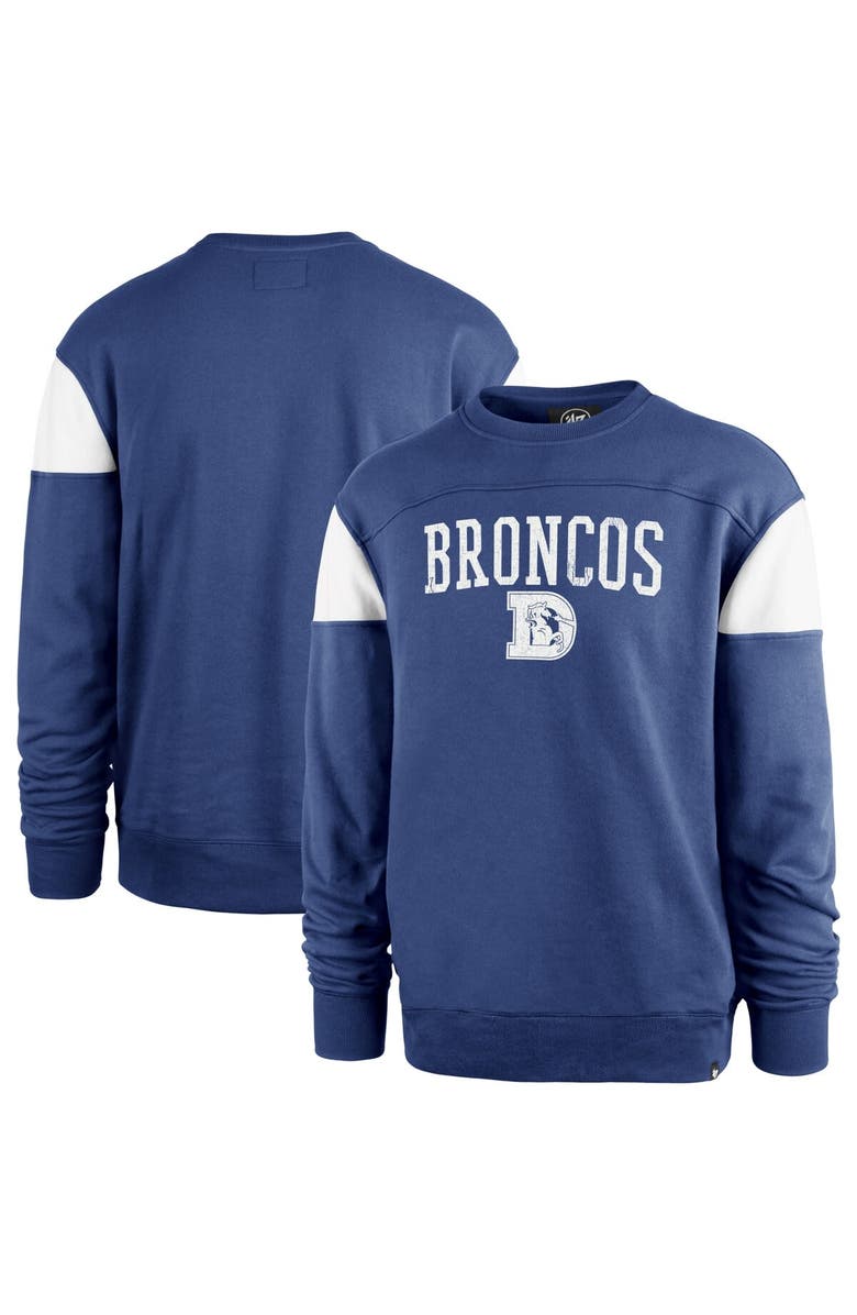 '47 Men's '47 Blue Denver Broncos Groundbreaker Onset Pullover Sweatshirt, Alternate, color,