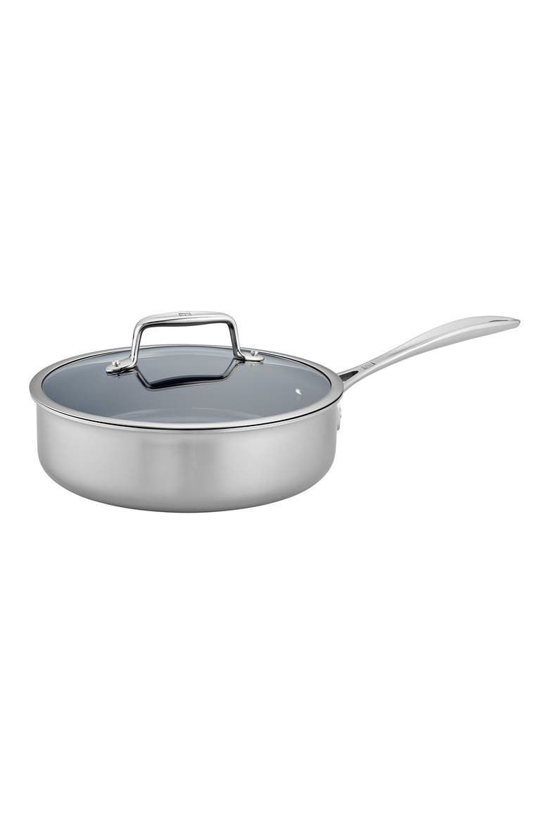Clad CFX 3-Quart Nonstick Sauté Pan, Main, color, STAINLESS STEEL