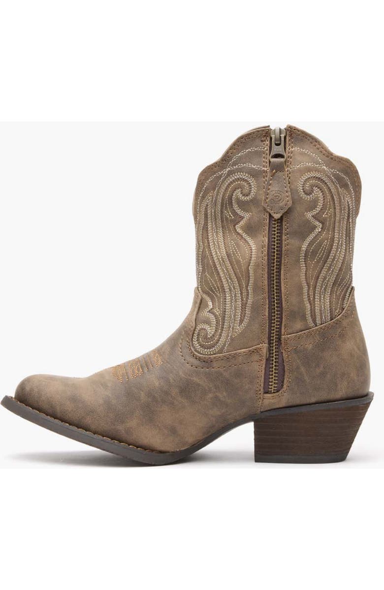 DURANGO Women's Distressed Shortie Western Boot, Alternate, color, Driftwood