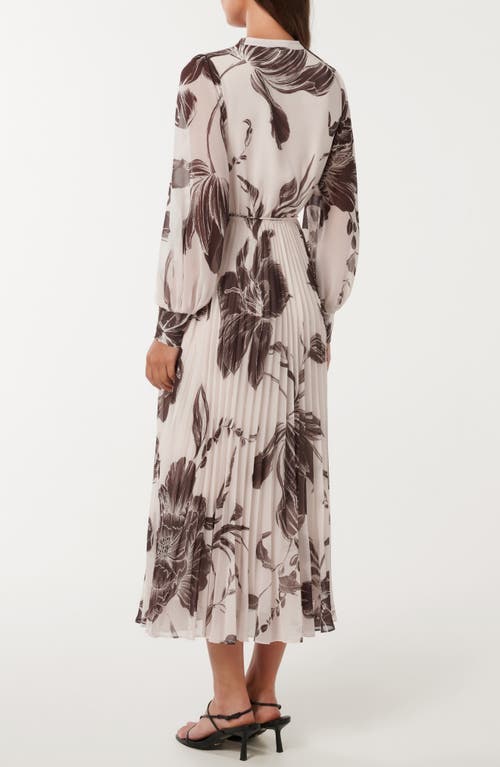 Ever New Saskia Long Sleeve Faux Wrap Dress In Multi