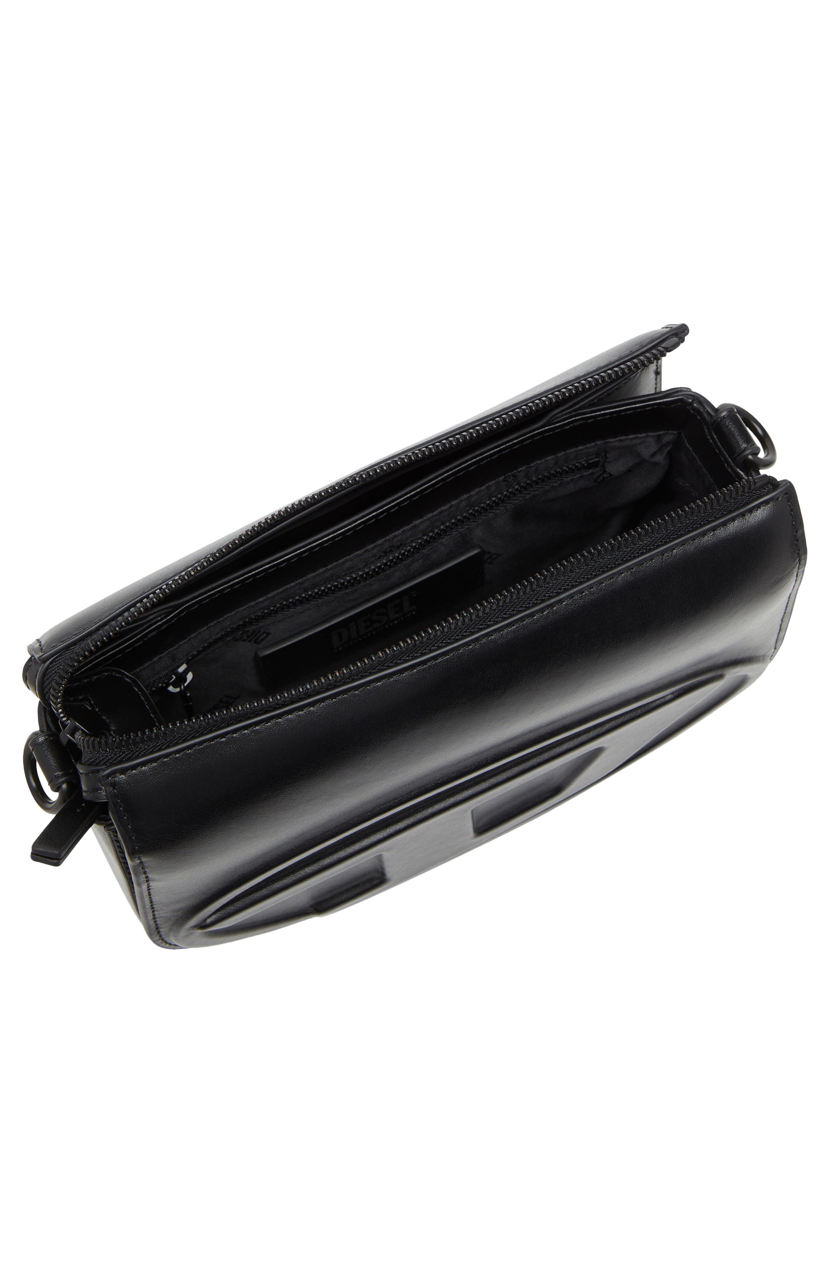 DIESEL<sup>®</sup> 1DR 2.0 Leather Camera Crossbody Bag, Alternate, color, Black