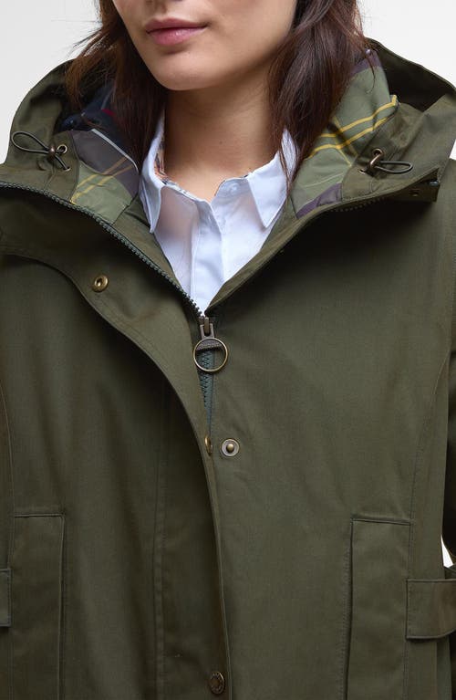 Barbour Bamburgh Hooded Waterproof Jacket In Green