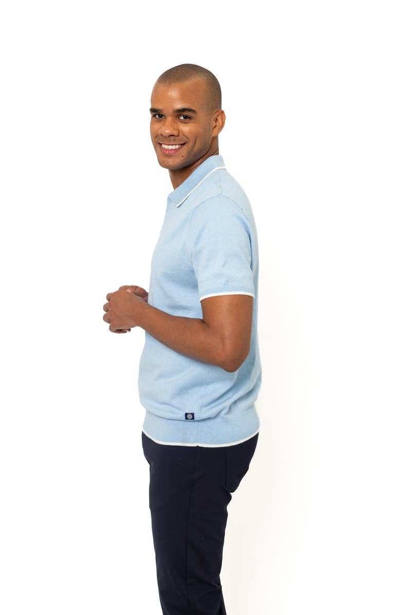 PINO BY PINOPORTE Tipped Cotton & Cashmere Polo, Alternate, color, 