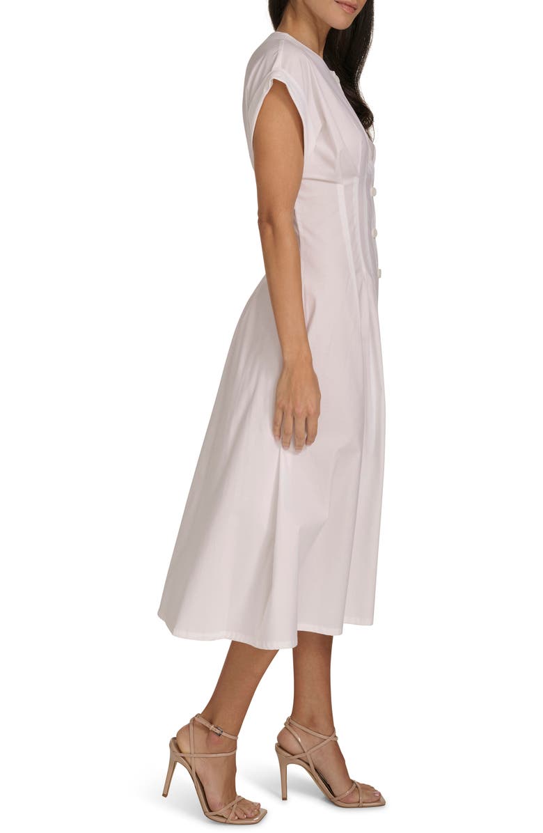 Calvin Klein Short Sleeve Button Front Midi Dress, Alternate, color, 