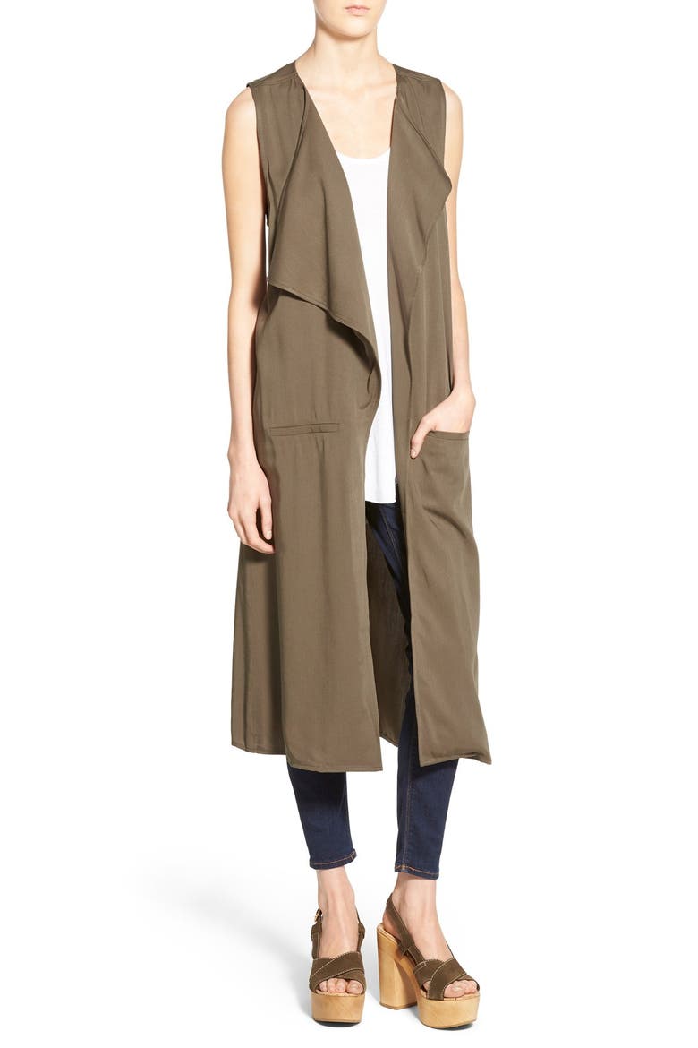 Sleeveless Trench Jacket, Main, color, BROWN ACORN