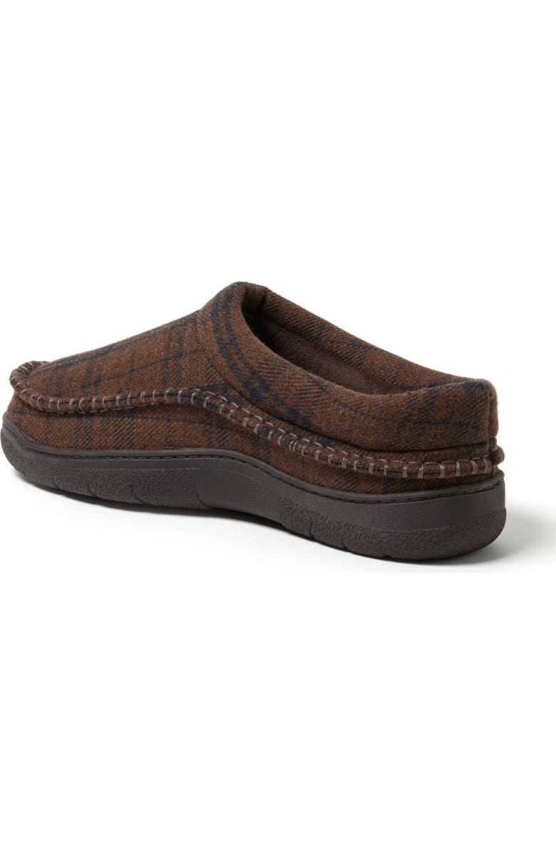 DEARFOAMS Thompson Plaid Moccasin Toe Clog Slipper, Alternate, color, Brown
