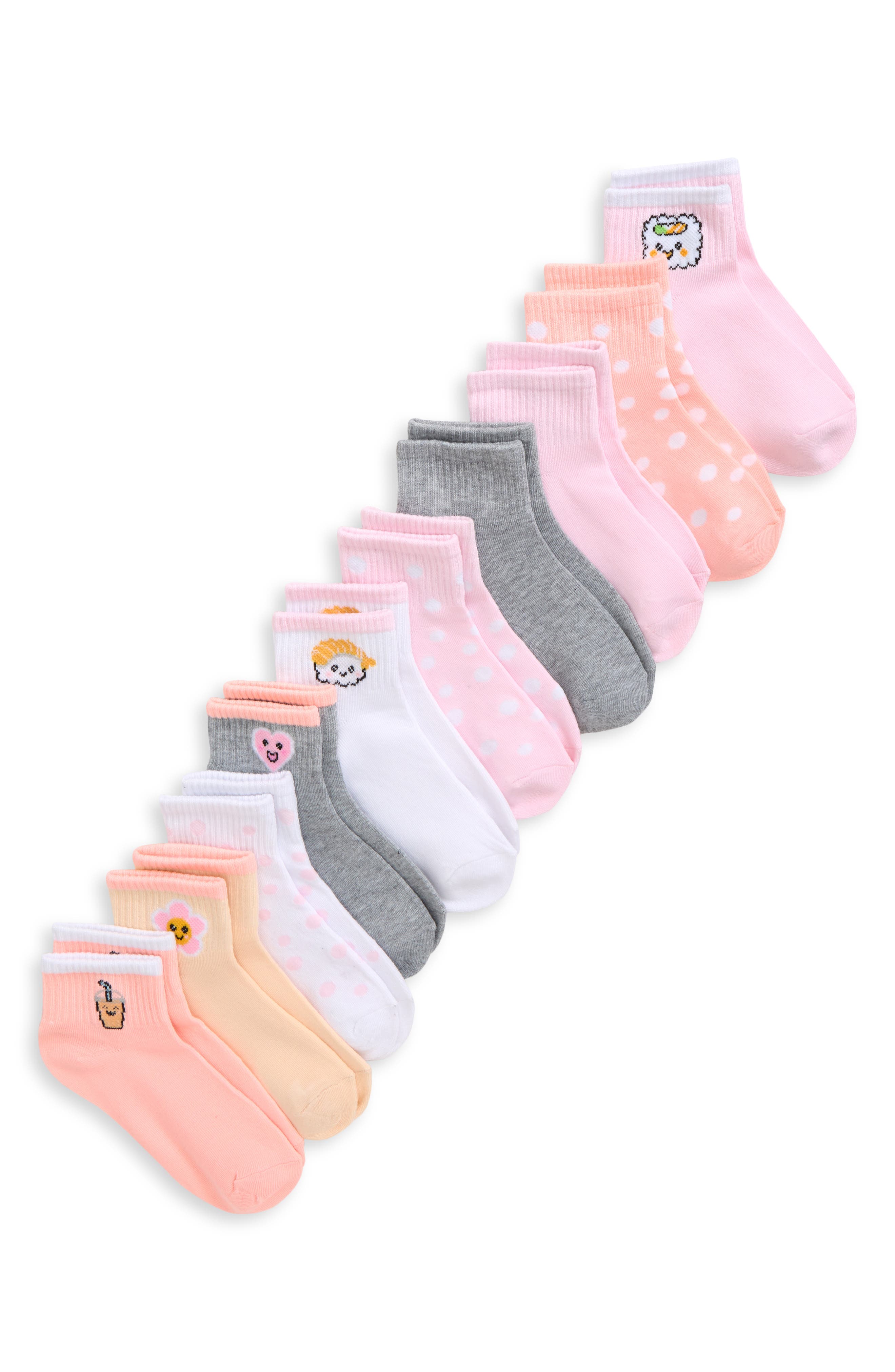 Kids' 10-Pack Sushi Bubble Tea Assorted Quarter Socks