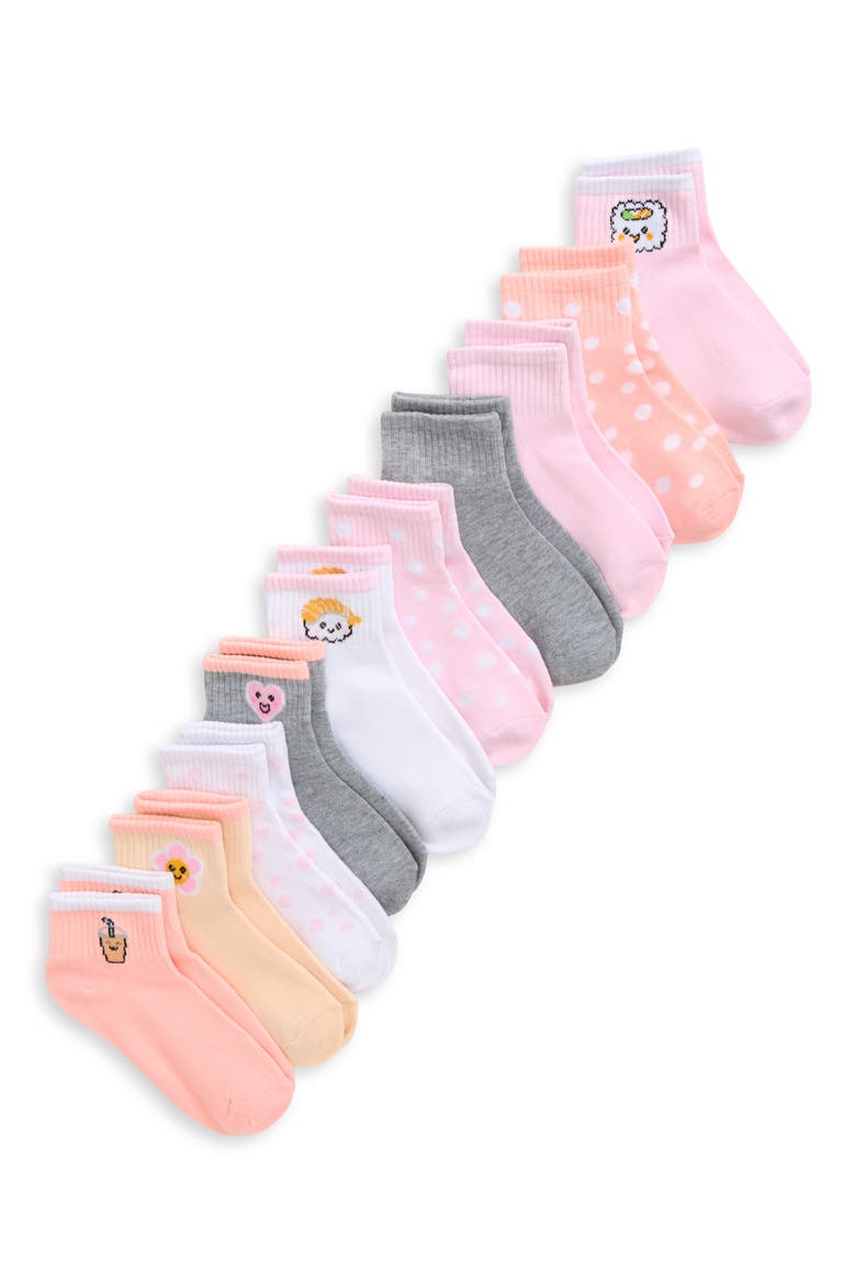 Kids' 10-Pack Sushi Bubble Tea Assorted Quarter Socks, Main, color, MULTI