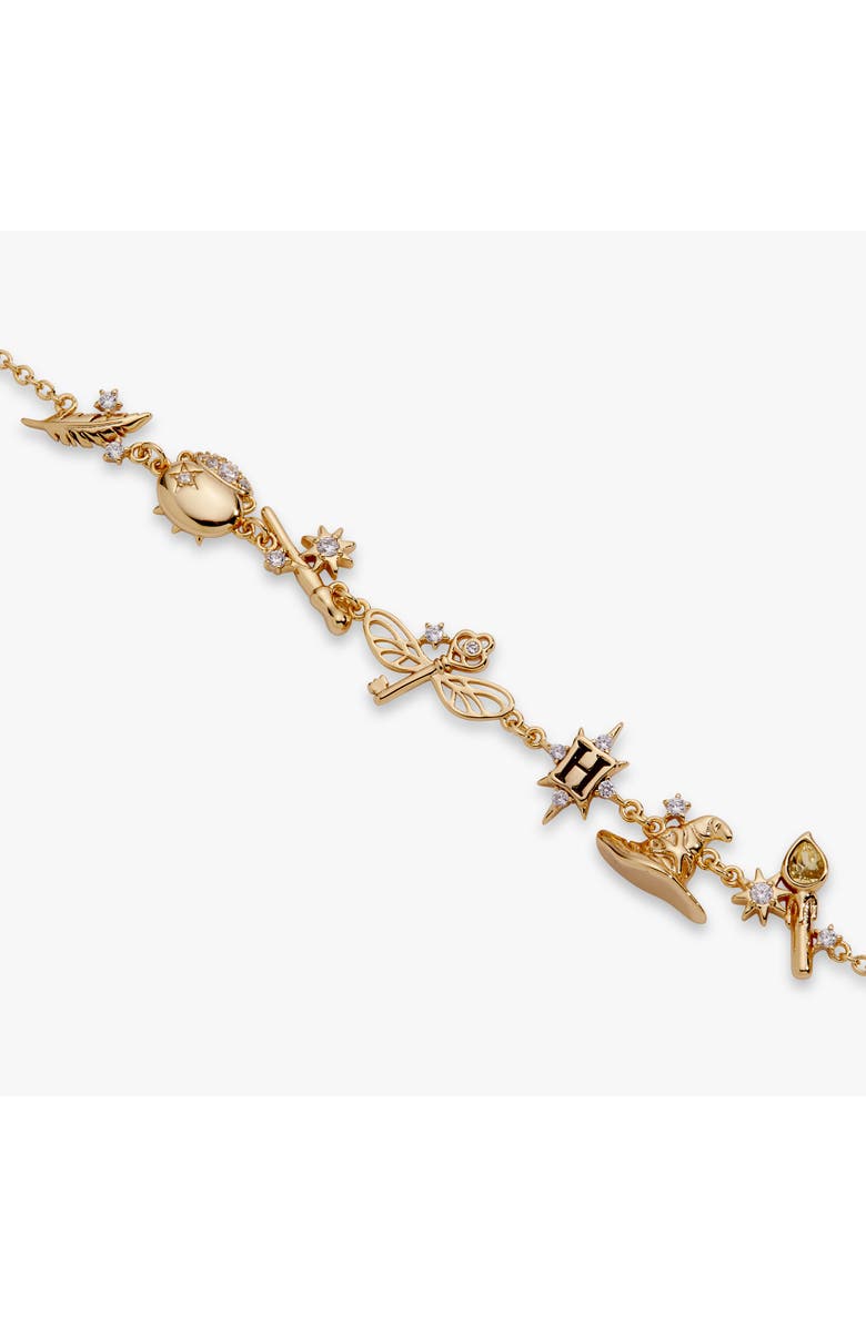 Alex and Ani Harry Potter Mixed Icon Inline Charm Bracelet, Alternate, color, Gold
