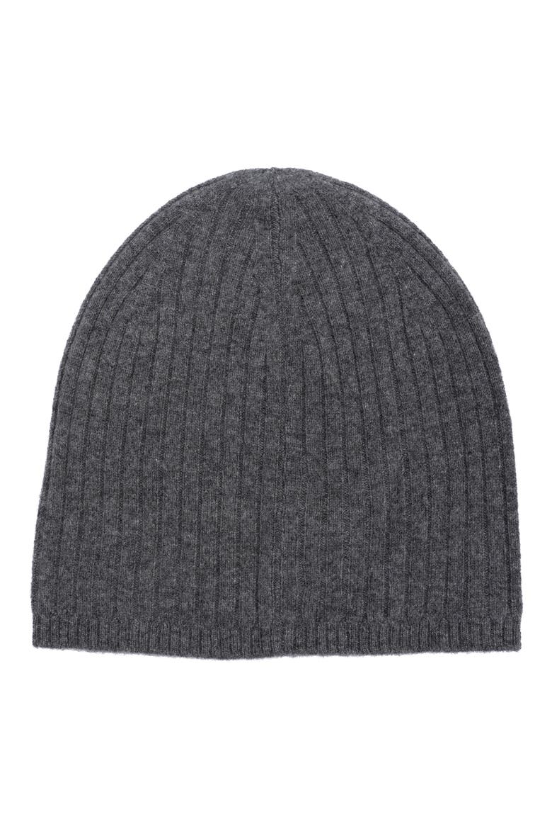 Signature Cashmere Beanie, Alternate, color, GREY ONYX