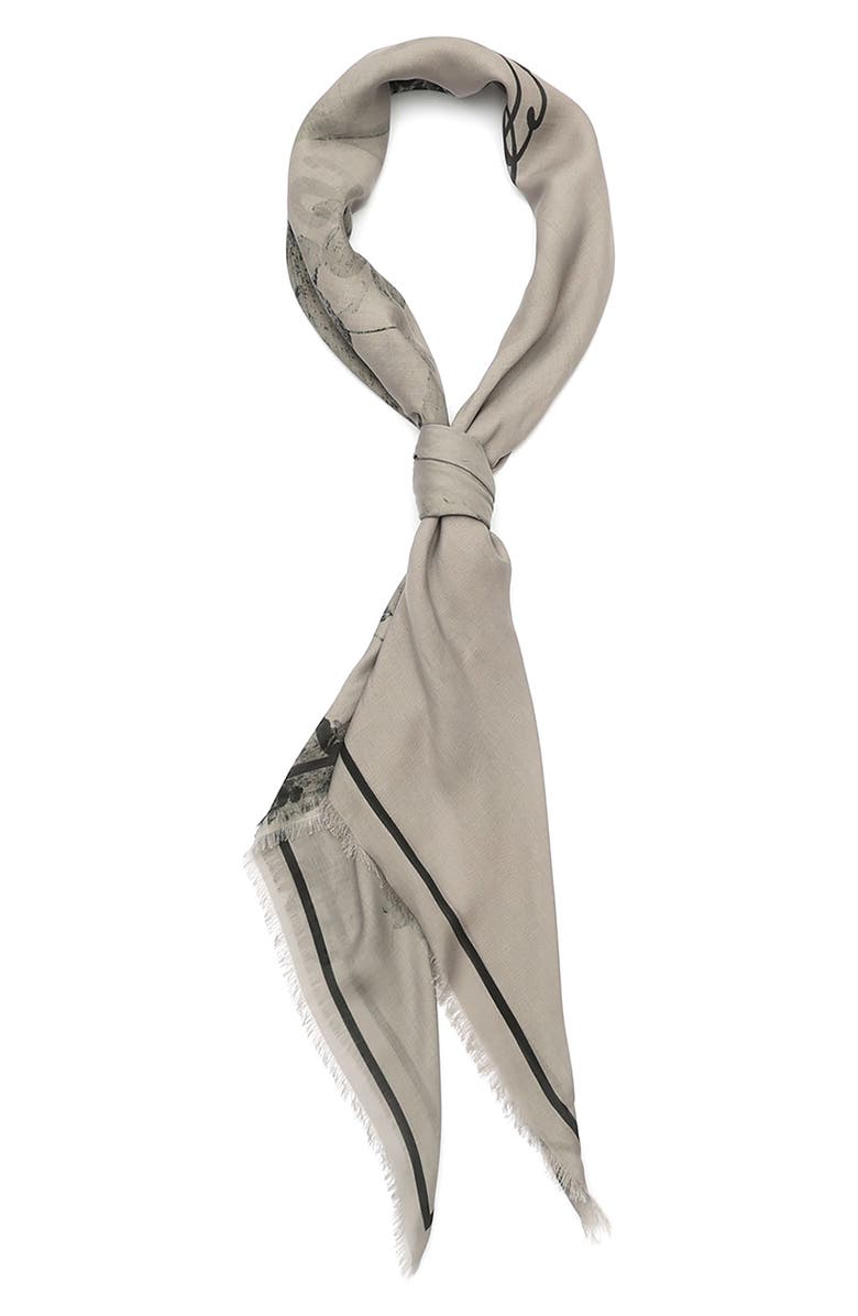 AllSaints Floreo Square Fringe Scarf, Alternate, color,