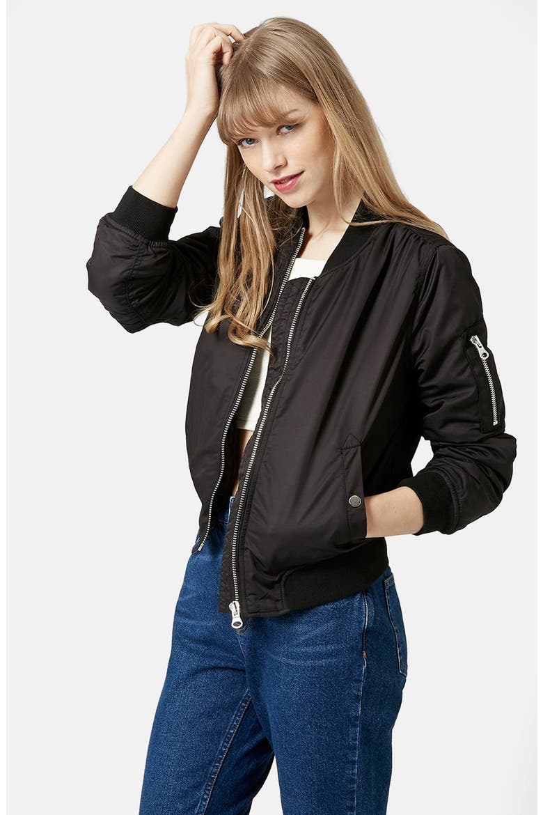 'Florris MA1' Bomber Jacket, Alternate, color, BLACK