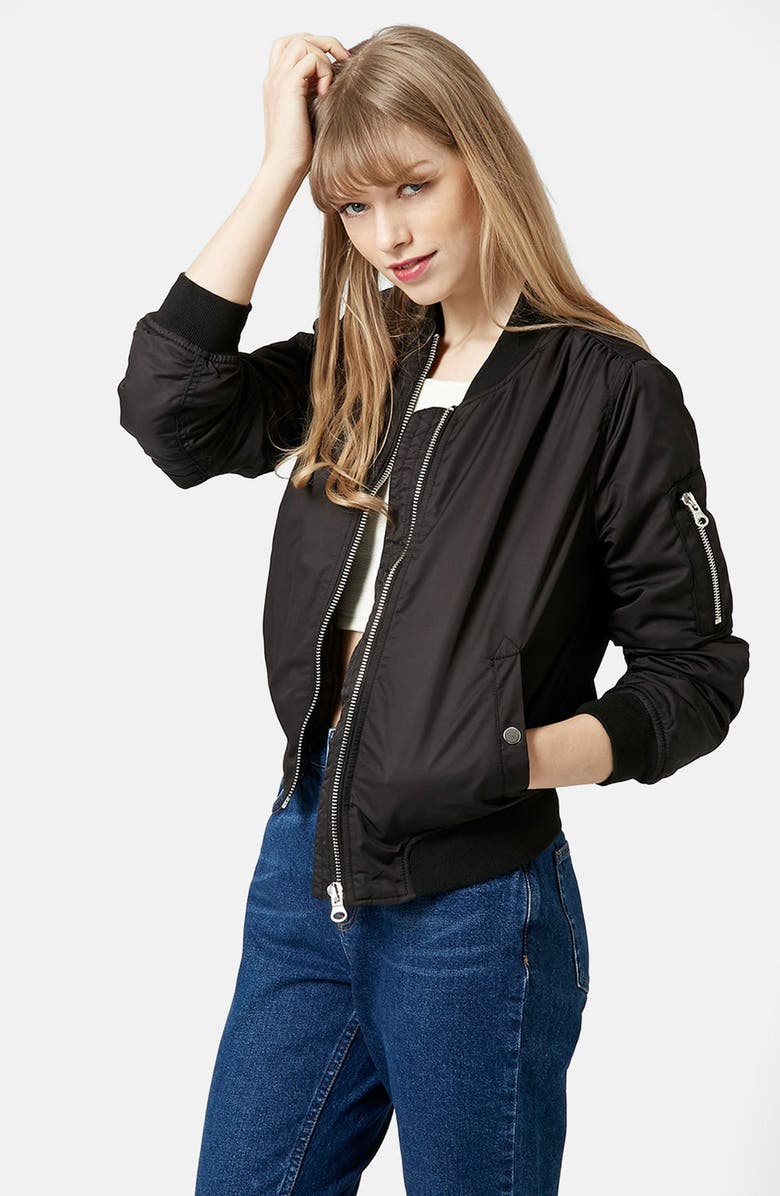 Topshop 'Florris MA1' Bomber Jacket, Alternate, color, 
