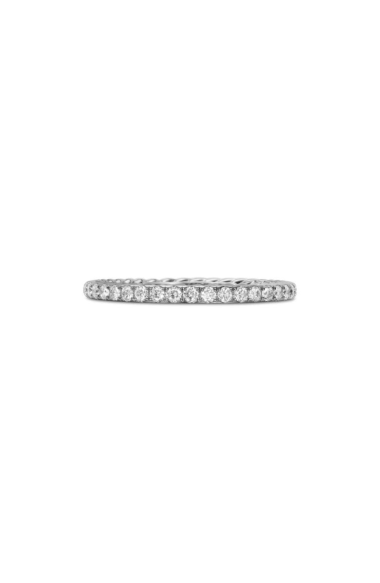 David Yurman Eden Band Ring in Platinum with Pavé Diamonds, Main, color, Platinum