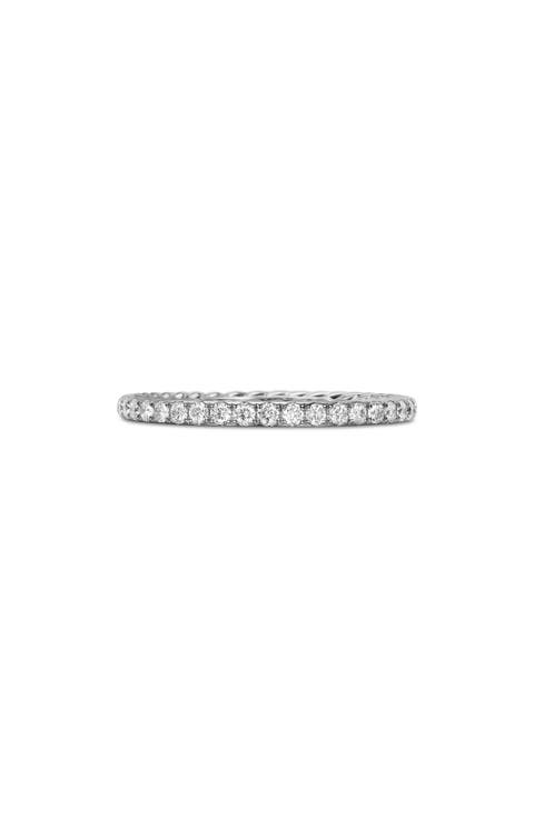 Eden Band Ring in Platinum with Pavé Diamonds