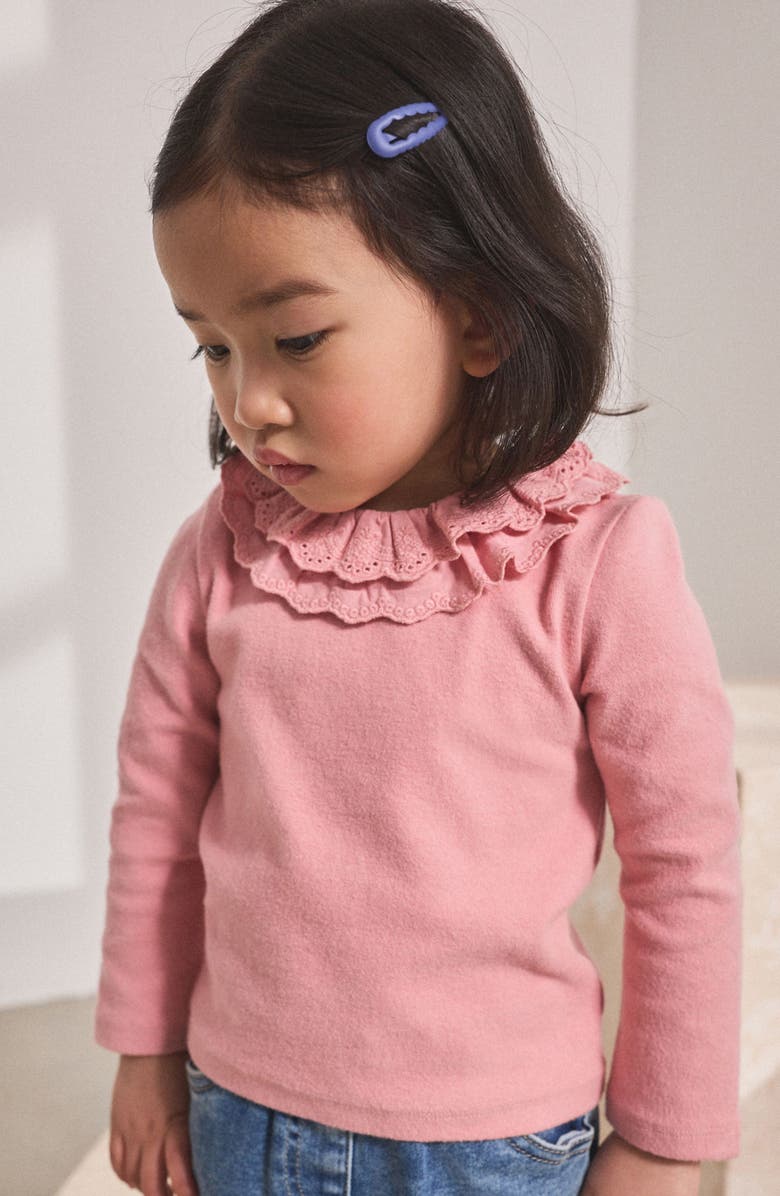 NEXT Kids' Eyelet Collar Top, Alternate, color, Pink