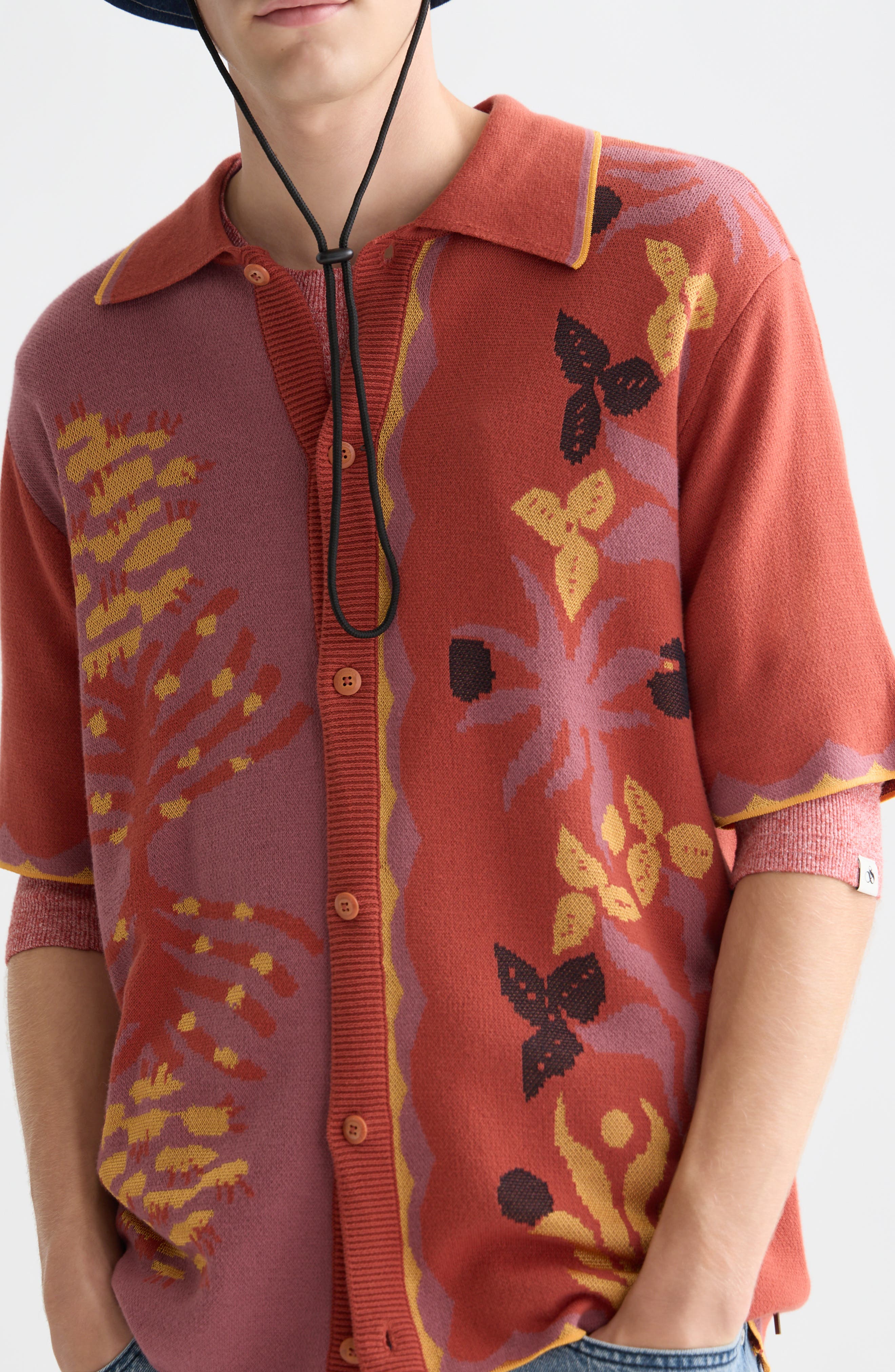 Jacquard Knit Short Sleeve - image 2