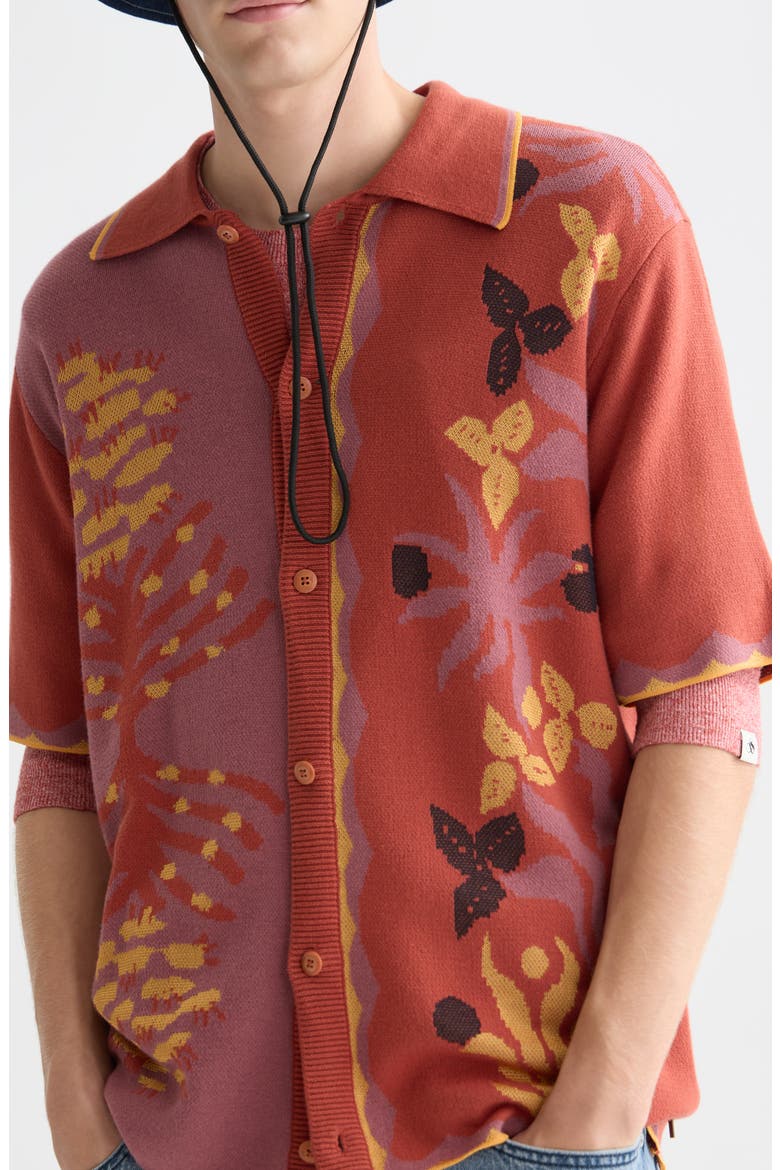 Jacquard Knit Short Sleeve, Alternate, color, DESERT BOSSA NOVA