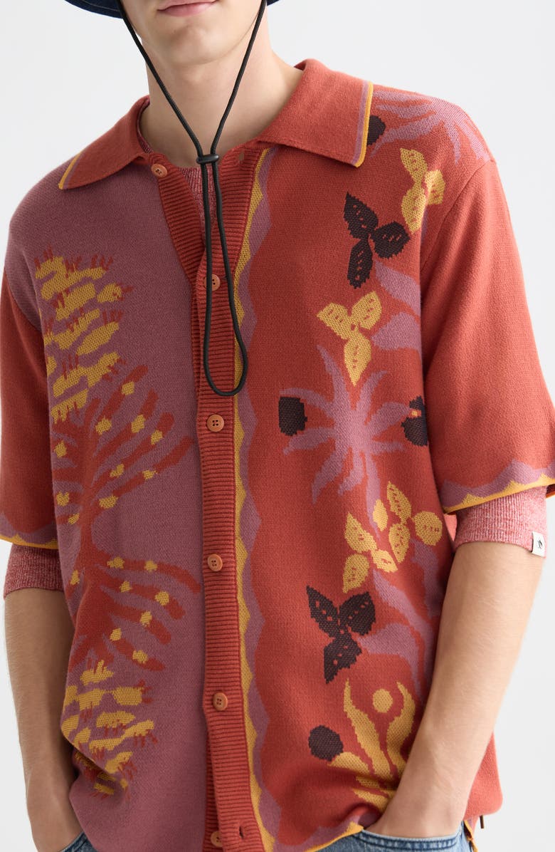 Scotch & Soda Jacquard Knit Short Sleeve, Alternate, color, Desert Bossa Nova