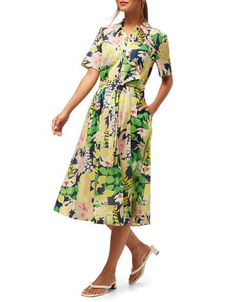 Shop Trina Turk Misola 2 Floral A Line Midi Dress In Multi