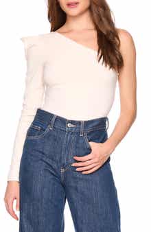 Susana Monaco Pleated One-Shoulder Knit Top