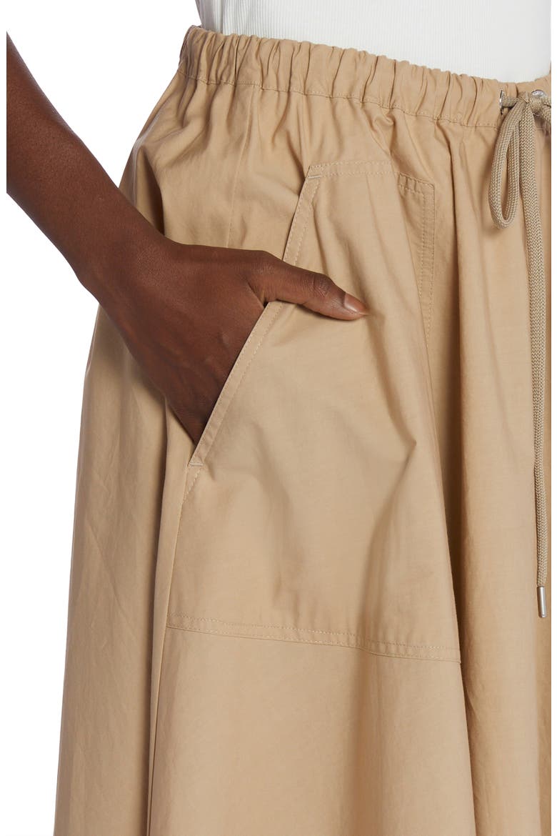 Cotton Midi Skirt, Alternate, color, CROISSANT