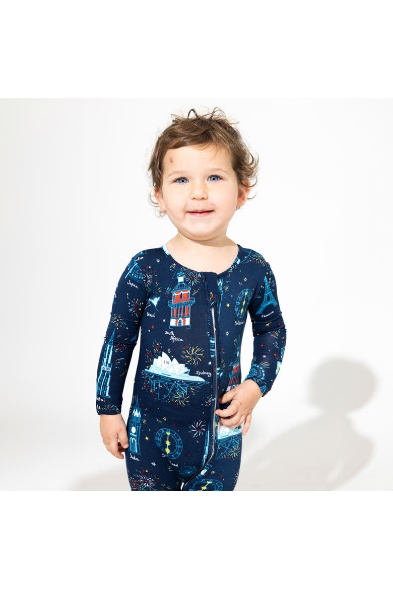 Baby New Year's Worldwide Countdown Convertible Footie, Alternate, color, New Year's Worldwide Countdown