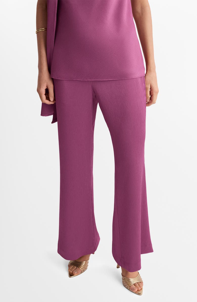 MANGO Straight Leg Satin Pants, Main, color, Light/ Pastel Purple