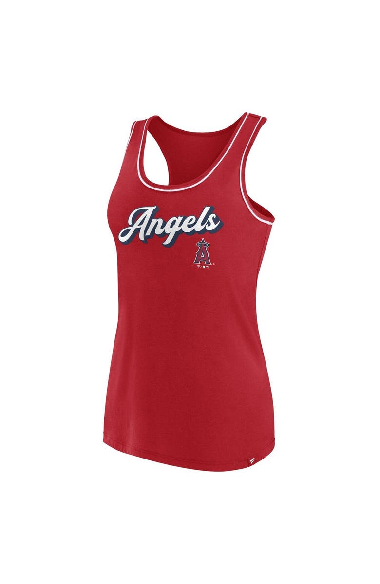FANATICS Women's Fanatics Branded Red Los Angeles Angels Wordmark Logo Racerback Tank Top, Alternate, color, 