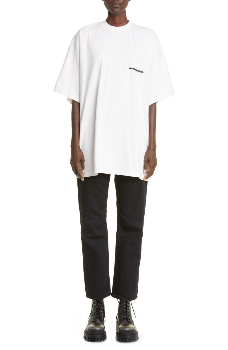 Balenciaga Oversize Logo Cotton Graphic Tee, Alternate, color, 