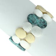 OLIVIA WELLES Tri-Tone Matte Patina Stretch Bracelet