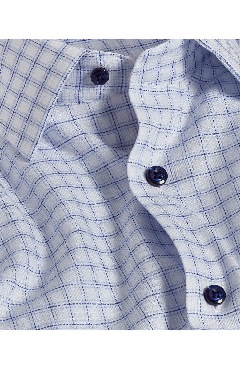 David Donahue Trim Fit Royal Oxford Check Dress Shirt, Alternate, color, White/ Blue