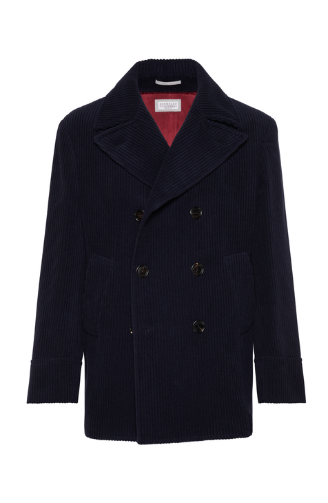 Nordstrom Men’s Shop wool blend pea coat men’s DL sale navy blue mid length