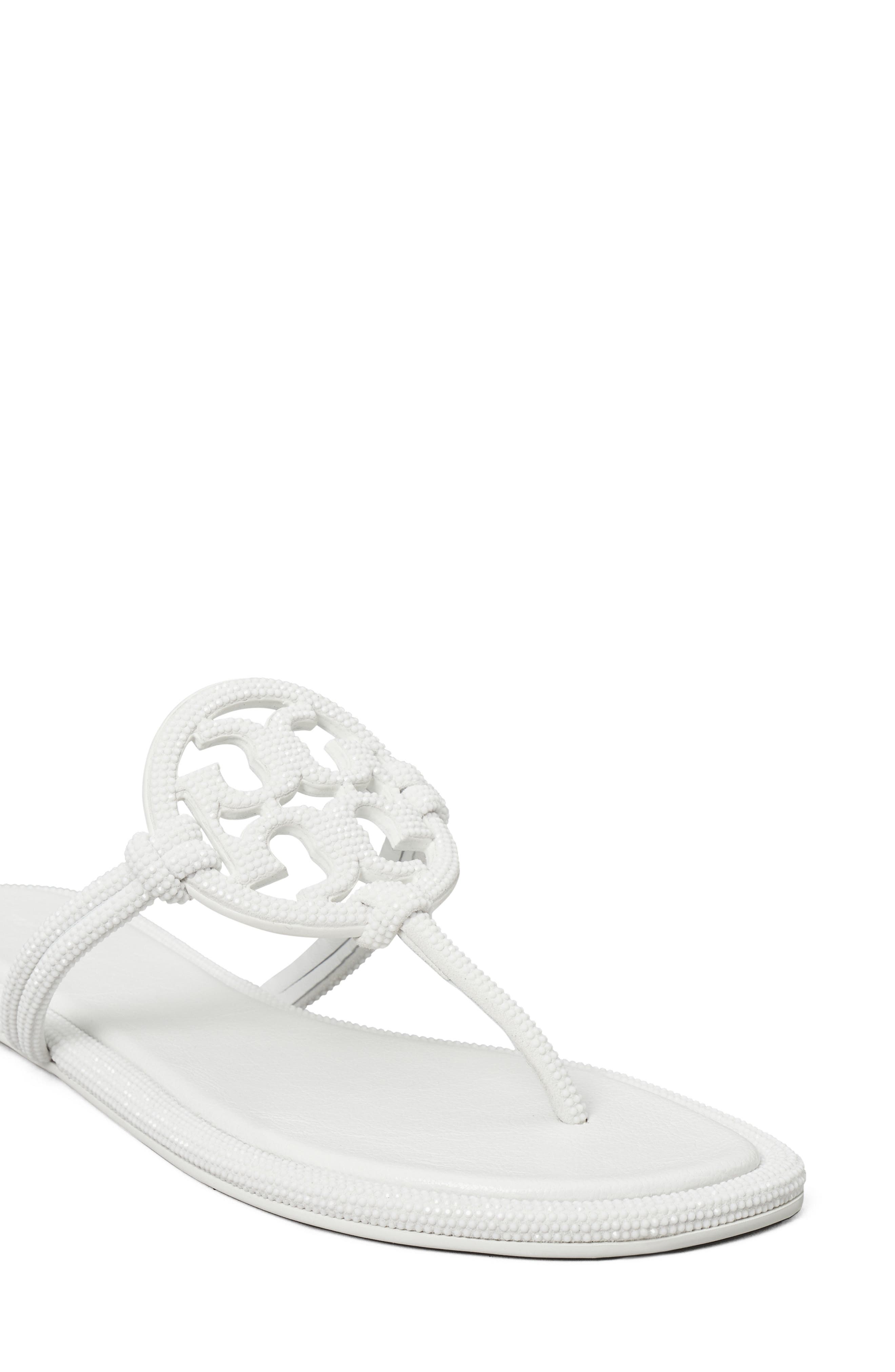 Miller Knotted Pavé Thong Sandal, Alternate, color, OPTIC WHITE
