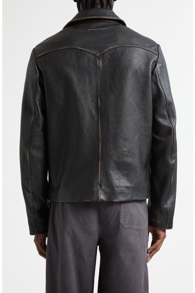 Sheepskin Leather Jacket, Alternate, color, BLACK