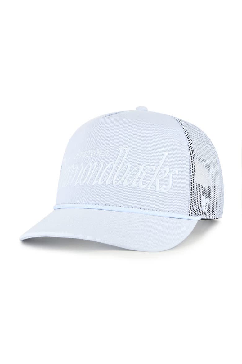 Men's '47 Light Blue Arizona Diamondbacks Foundation Script Hitch Adjustable Trucker Hat, Main, color, Light Blue