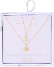 Leith You & Me Set of 2 Anchor & Wheel Pendant Necklaces