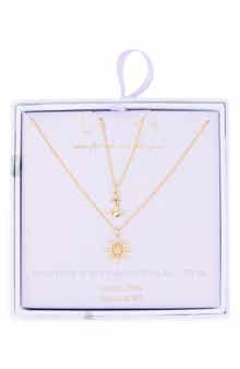 Leith You & Me Set of 2 Anchor & Wheel Pendant Necklaces