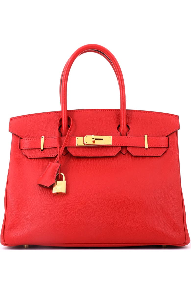 Pre-Owned Hermes Birkin Handbag Red Epsom with Gold Hardware 30, Main, color, Rouge Casaque