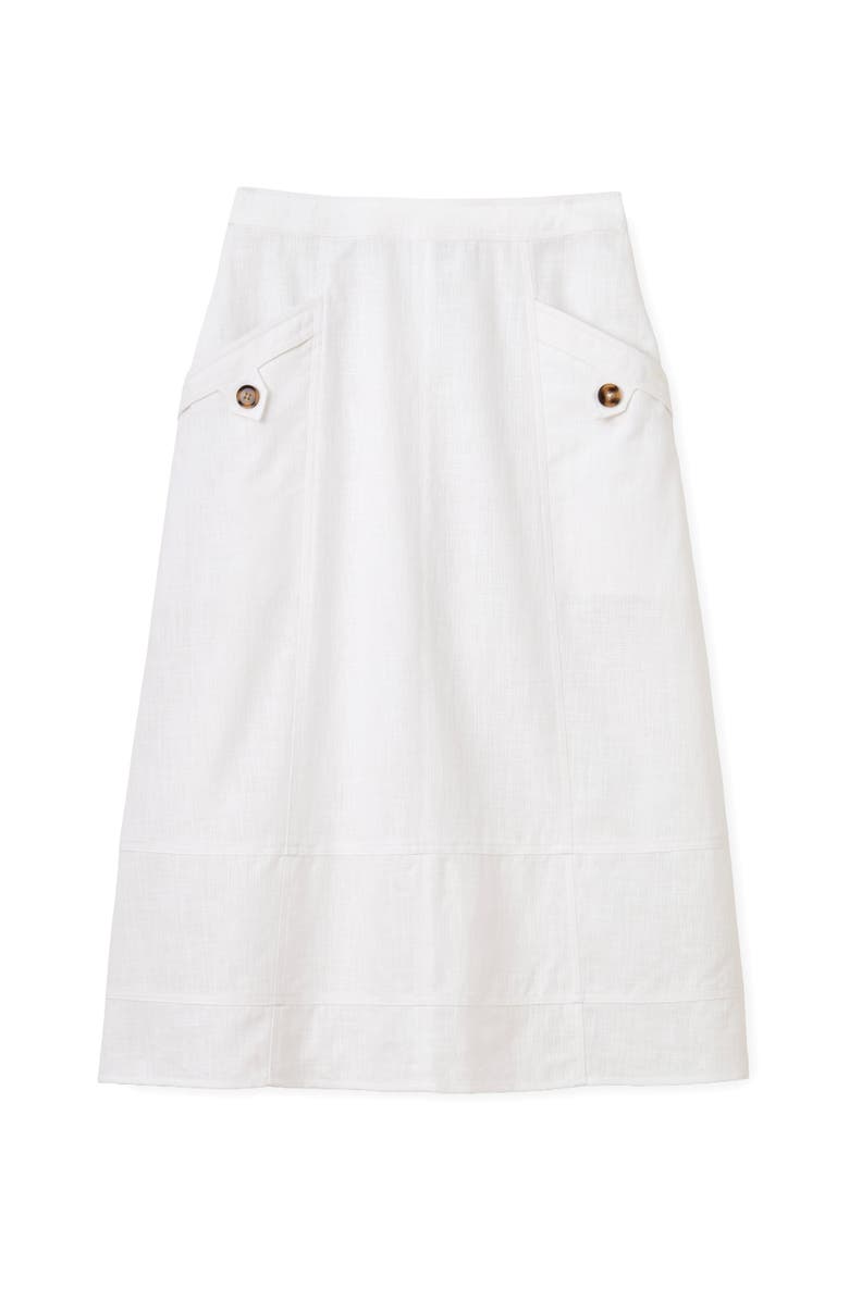 Cartolina Alice Linen Skirt, Main, color, Bright White