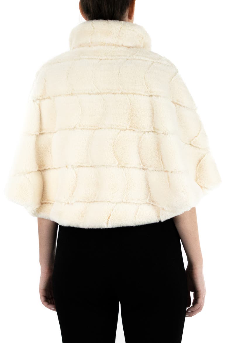 Faux Fur Capelet, Alternate, color, IVORY